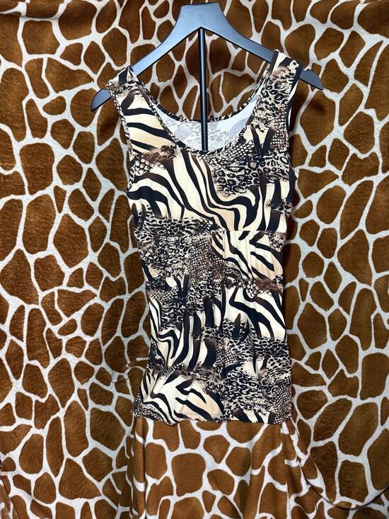 ATCC A Touch Of Class Clothing Tops - ATCC A Touch Of Class Clothing Mixed Animal Print Sleeveless Top Size XS/S
